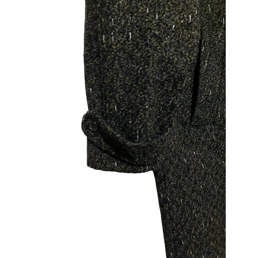 Vintage Falcone Tweed Overcoat 42 Coat Double Breasted USA Minimalist Capsule - Picture 4 of 14